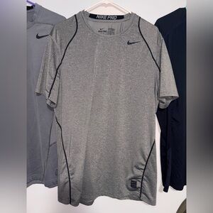 Rare Nike Pro Men’s XL Dark Gray Dri-FIT Slim Fit Performance Tee Shirt Athletic